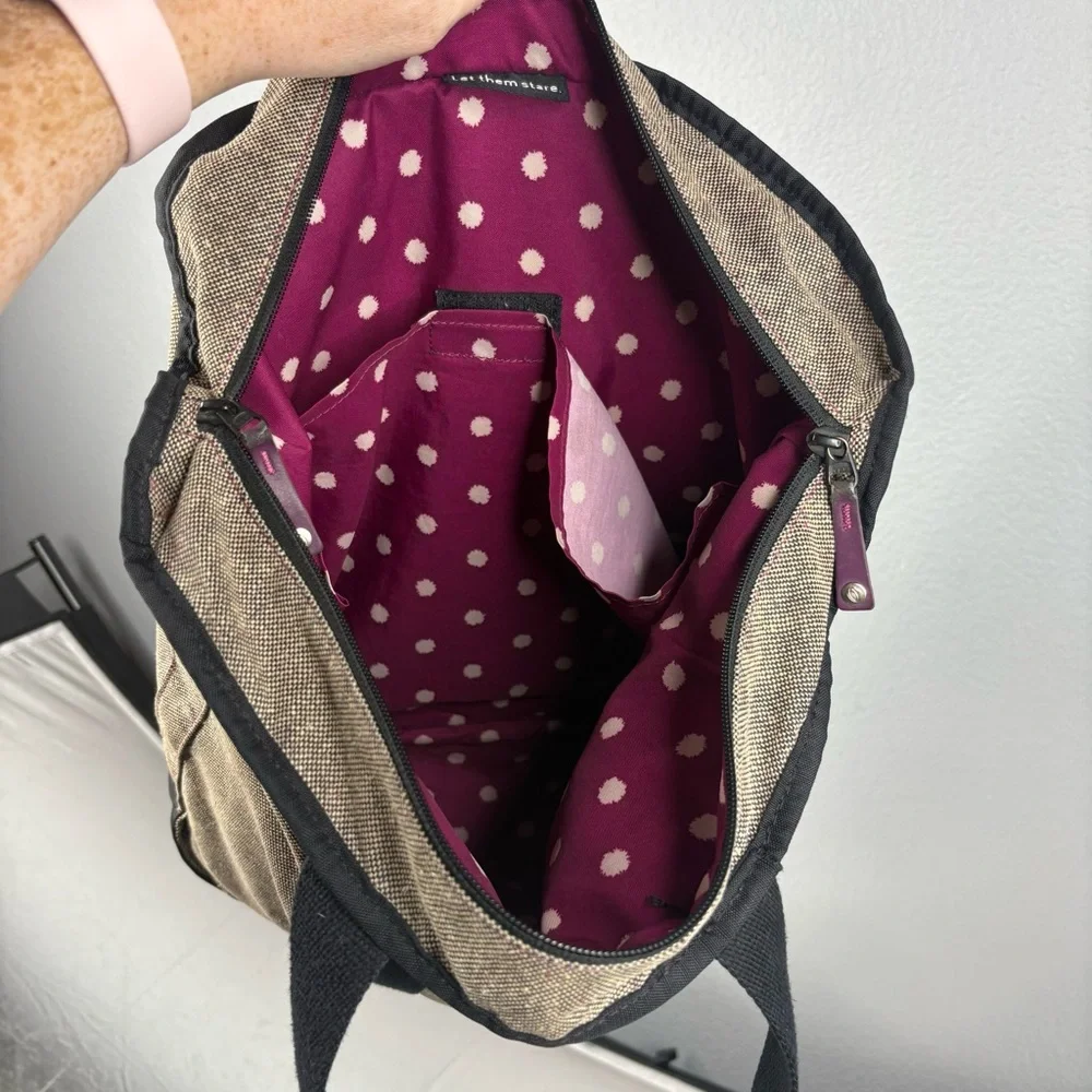 Timbuk2 Taupe Wool-Look Tote with Black Straps